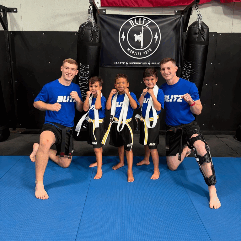 Sensei Tyce and Daygan with the Big Ninja class after the mma belt test.